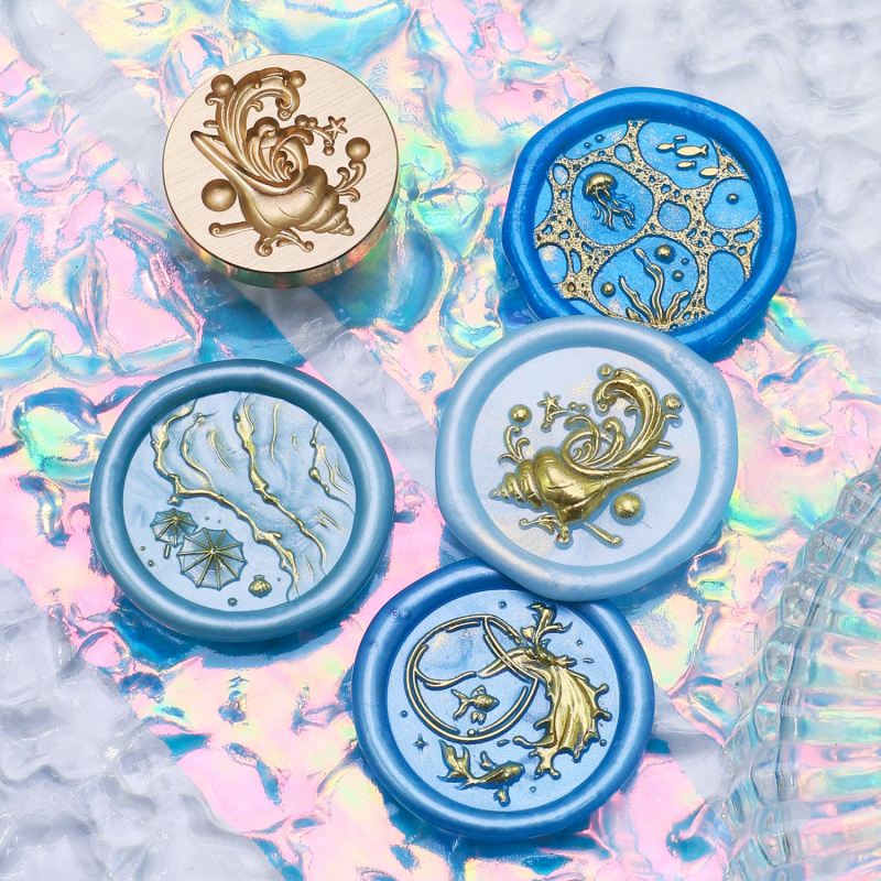 Wax Seal Stamp Set - Рельефная серия с водяным цветком, сургучная